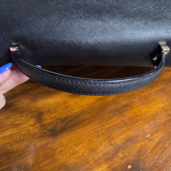 EUC Kate Spade Saffiano Leather Satchel bag Black 2way - Picture 4 of 14